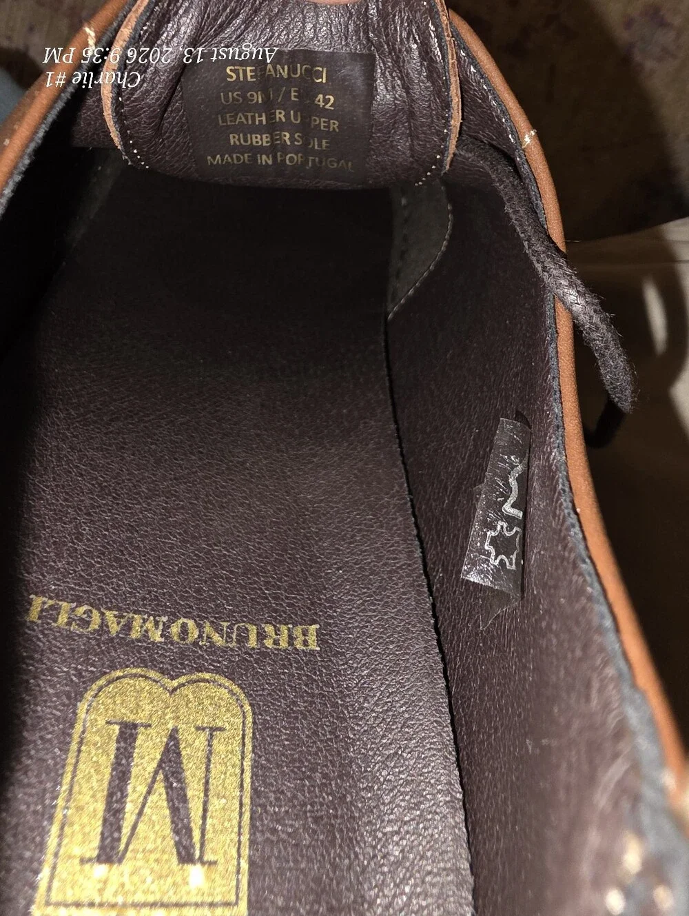 Bruno Magli Stefanucci MB2STEB0 Men's Brown Leather Lifestyle Sneakers Size9